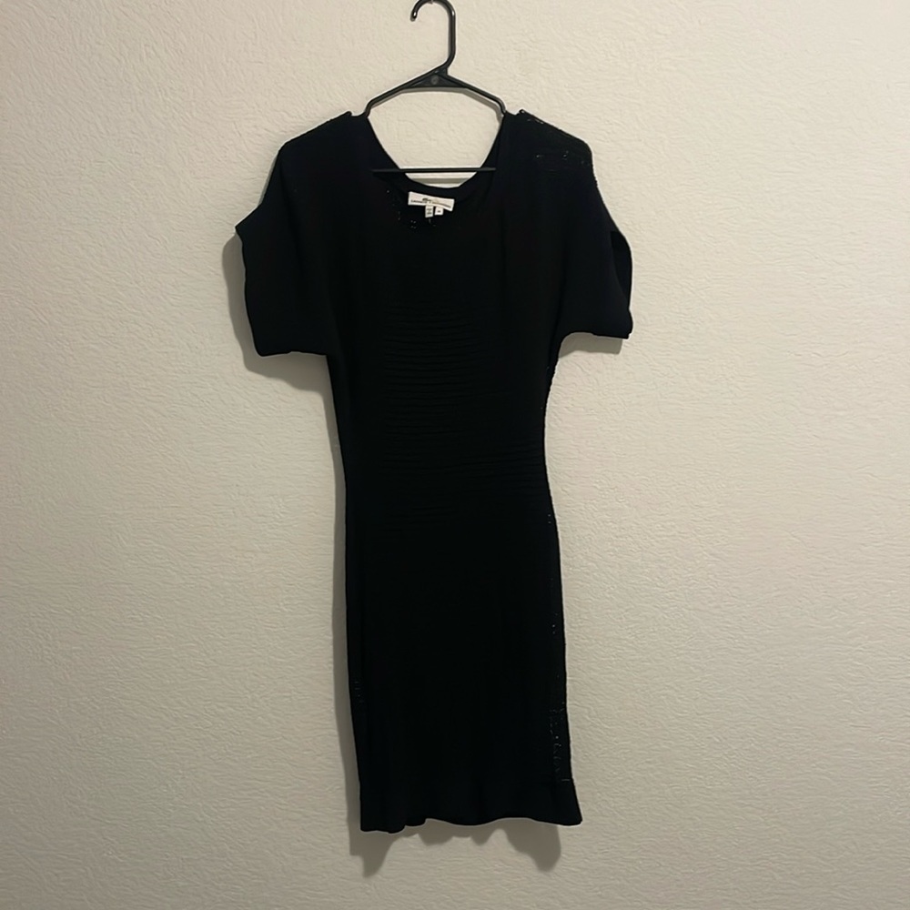 Lacoste + Malandrino size M black crocheted dress